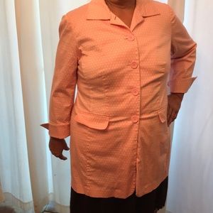 Fun pink polka dot trench coat